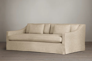 Prati Modern Classic Loose Cover Linen Sofa With Deep Feather Seats - Daia Home