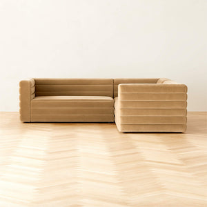Raffa vintage 70s Inspired corner sofa - Daia Home