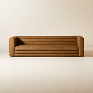 Raffa vintage 70s Inspired leather sofa - Daia Home