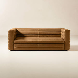 Raffa vintage 70s Inspired leather sofa - Daia Home