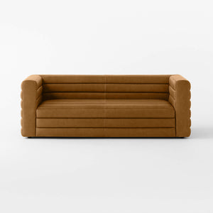 Raffa vintage 70s Inspired leather sofa - Daia Home