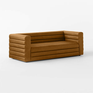 Raffa vintage 70s Inspired leather sofa - Daia Home