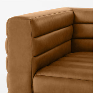 Raffa vintage 70s Inspired leather sofa - Daia Home