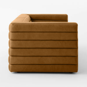 Raffa vintage 70s Inspired leather sofa - Daia Home