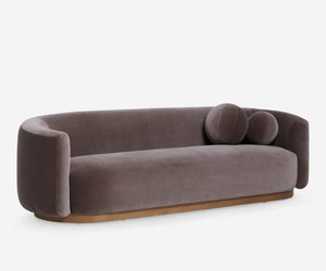 Romano Curved Sofa With Wooden Base - Daia Home