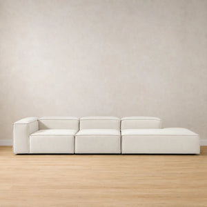Russo 3-Piece Modular Chaise Sofa – Removable Washable Covers – Right Facing