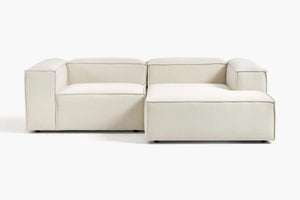 Russo Modern Minimalist 2-Piece Modular Deep Chaise Sofa - Right Facing