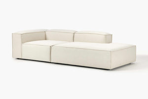 Russo Modern Minimalist 2-Piece Modular Deep Sofa - Right Facing