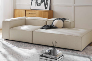 Russo Modern Minimalist 2-Piece Modular Deep Sofa - Right Facing