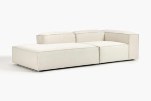 Russo Modern Minimalist 2-Piece Modular Deep Sofa - Left Facing