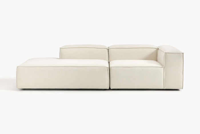 Russo Modern Minimalist 2-Piece Modular Deep Sofa - Left Facing