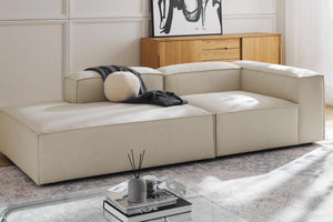 Russo Modern Minimalist 2-Piece Modular Deep Sofa - Left Facing