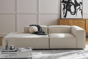 Russo Modern Minimalist 2-Piece Modular Deep Sofa - Left Facing