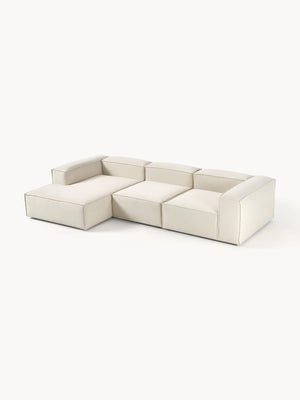 Russo Modern Minimalist 3-Piece Modular Left Chaise Deep Sofa