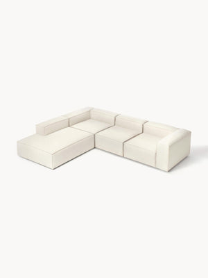 Russo Modern Minimalist 3-Piece Modular Left Chaise Deep Sofa