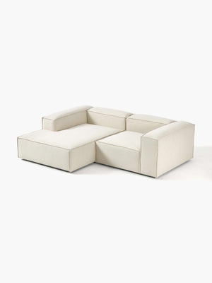 Russo Modern Minimalist 3-Piece Modular Left Chaise Deep Sofa