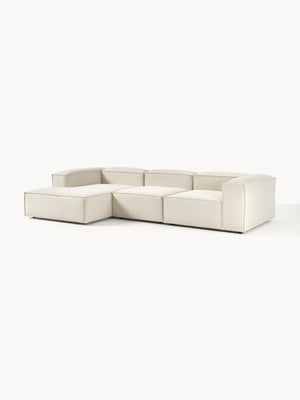 Russo Modern Minimalist 3-Piece Modular Left Chaise Deep Sofa