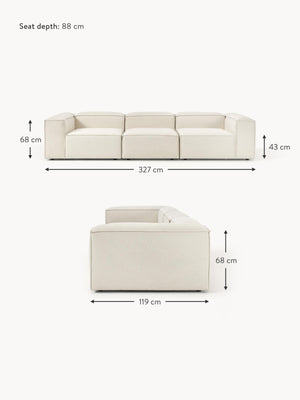 Russo Modern Minimalist 3-Piece Modular Deep Sofa