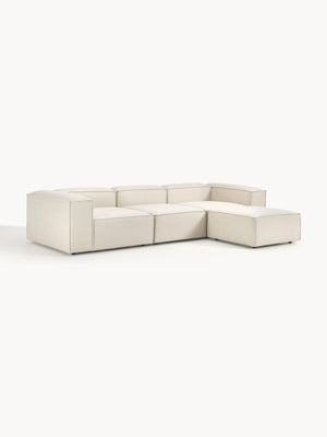 Russo Modern Minimalist 4-Piece Modular Deep Chaise Sofa - Left and Right Facing