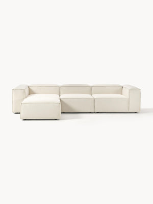 Russo Modern Minimalist 4-Piece Modular Deep Chaise Sofa - Left and Right Facing