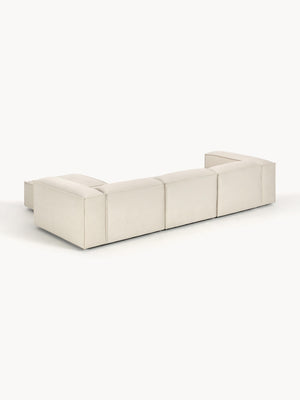 Russo Modern Minimalist 4-Piece Modular Deep Chaise Sofa - Left and Right Facing