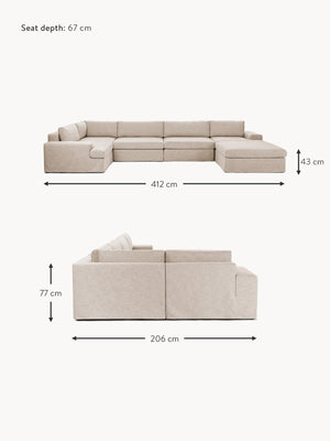 Scotta Loose Washable Cover Modular Sectional Sofa 6 Pieces