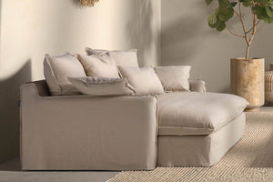 Theodore Washable Loose Cover Love Seat Chaise Lounge - Daia Home