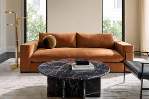 Vitale Deep Seat Low Profile Velvet Sofa - Daia Home