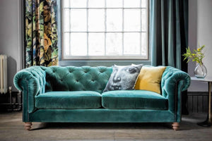 3 Seater Westminster Chesterfield Sofa in Green Teal
