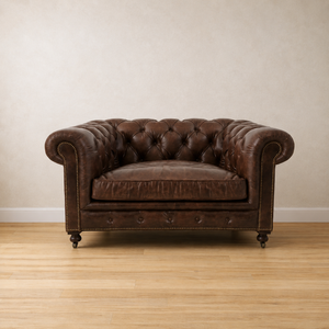 Weybridge Vintage Leather Chesterfield Love Seat