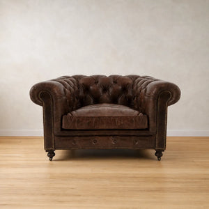 Weybridge Vintage Leather Chesterfield Armchair