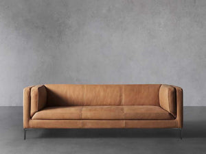 Mette Mid-Century Leather Sofa