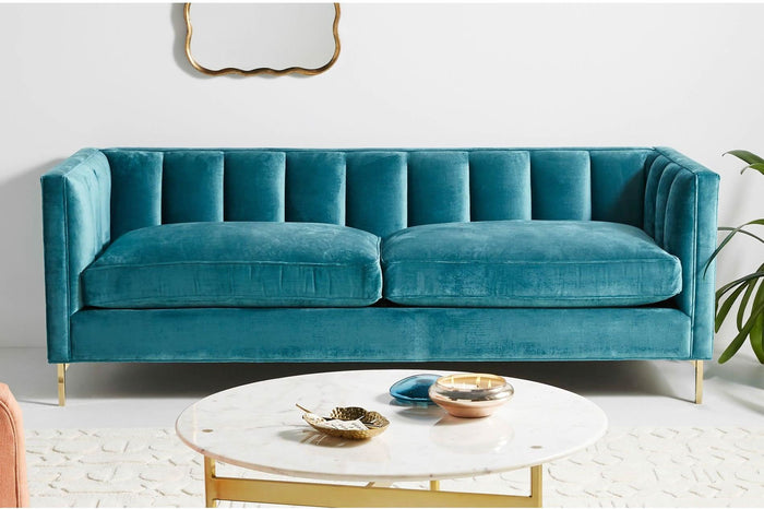 Nelson Mid Century Modern Sofa, Soft Comfy Feather Seats