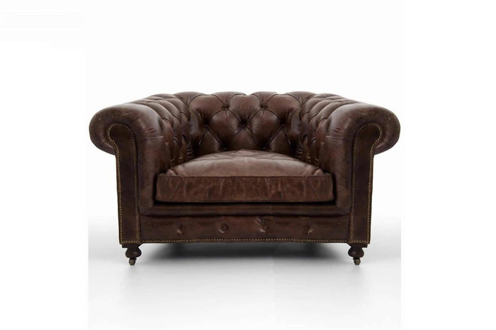 Weybridge Vintage Leather Chesterfield Armchair
