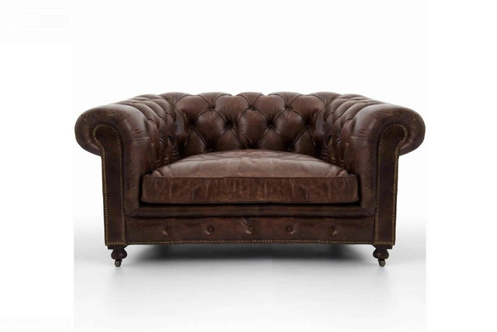 Weybridge Vintage Leather Chesterfield Love Seat