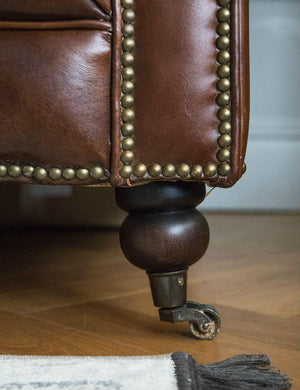 Weybridge Vintage Leather Chesterfield Love Seat - Daia Home