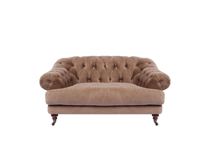 Aldrich Chesterfield Deep Feather Seat Love Seat With Low Arms