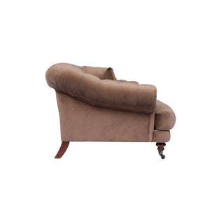 Aldrich Chesterfield Deep Feather Seat Love Seat With Low Arms - Daia Home