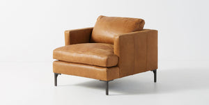 Hudson Deep Seat Mid Century Leather Armchair - Daia Home