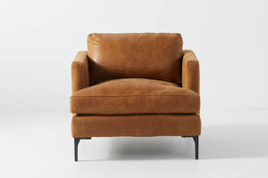 Hudson Deep Seat Mid Century Leather Armchair - Daia Home