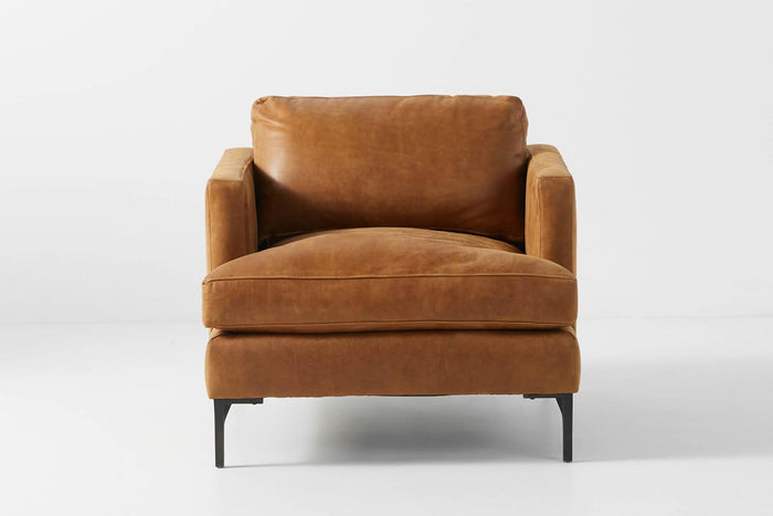 Hudson Deep Seat Mid Century Leather Armchair