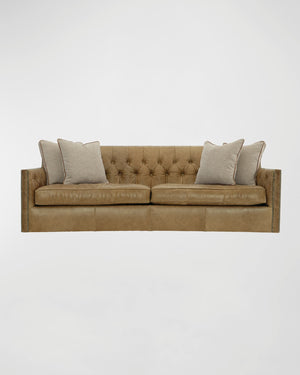 Ashton Leather Sofa With Deep Buttoned Back