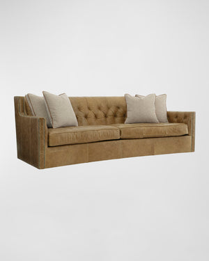Ashton Leather Sofa With Deep Buttoned Back