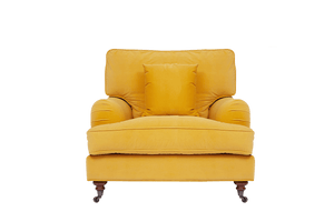 Abbie Classic English Armchair With High Back and Feather Seat - Daia Home