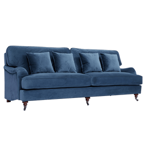 Abbie Classic English Sofa With High Back and Feather Seats - Daia Home