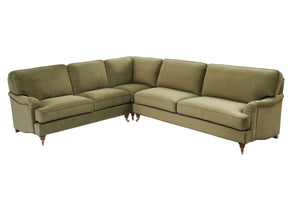 Abbie Classic English Corner Sofa With High Back and Feather Seats - Daia Home