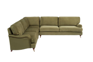 Abbie Classic English Corner Sofa With High Back and Feather Seats - Daia Home