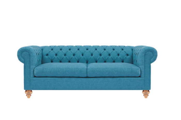 Chesterfield 3.5 Seater Sofa in Teal Linen Mix