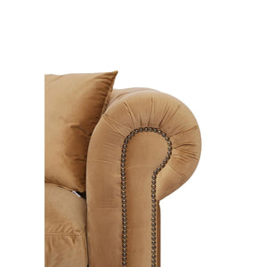 Chesterfield Right Hand Corner Sofa Dawn Mink Velvet 250cm x 200cm - Daia Home