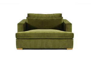 Crew Modern Love Seat With Deep Seat, Low Profile, Square Arms - Daia Home